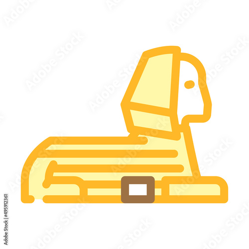 sphinx egypt monument color icon vector. sphinx egypt monument sign. isolated symbol illustration