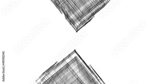 architecture building 3d drawing 