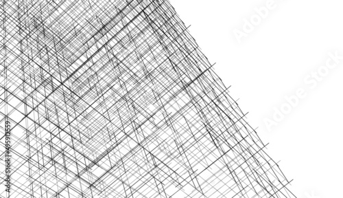 architecture building 3d drawing 