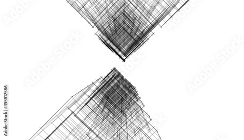 architecture building 3d drawing 