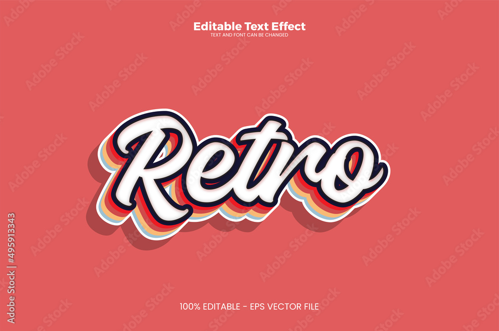 Fototapeta Retro editable text effect in modern trend style