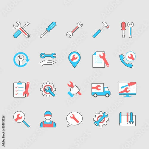 Repair simple color icons. Editable stroke.