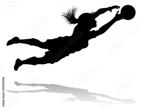 Female Soccer Football Player Woman Silhouette
