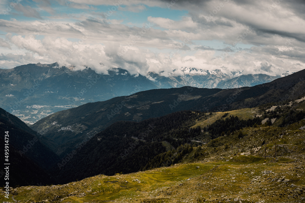 landscape with clouds in the mountains