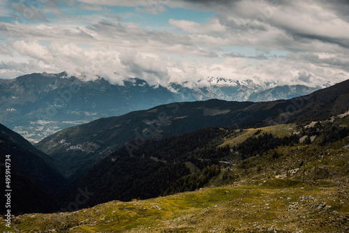 landscape with clouds in the mountains