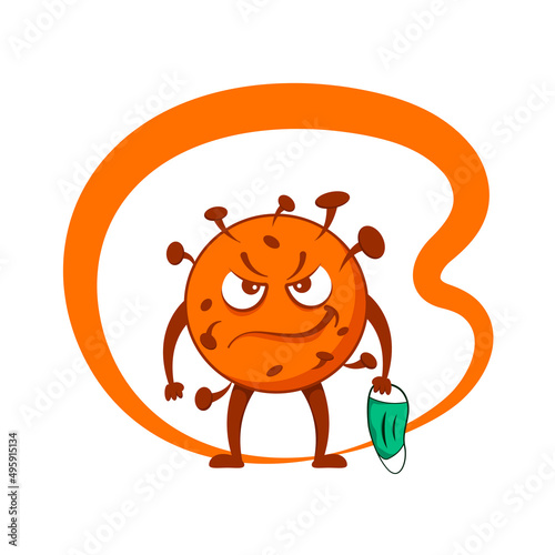 Medical character design angry coronavirus