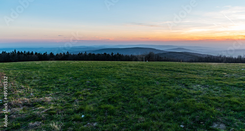 View from highest hill of Bile Karpaty mountains - Velka Javorina hill on czech - slovakian borders