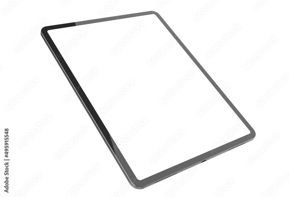 3D Realistic tablet mockup with blank screen isolated on white background 3D Realistic tablet mockup with blank screen isolated on white background