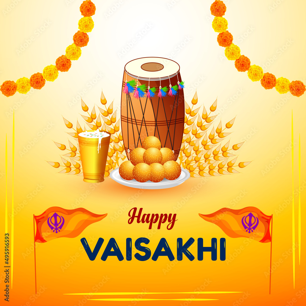 Happy vaisakhi. Baisakhi sikh indian or many people harvest ...