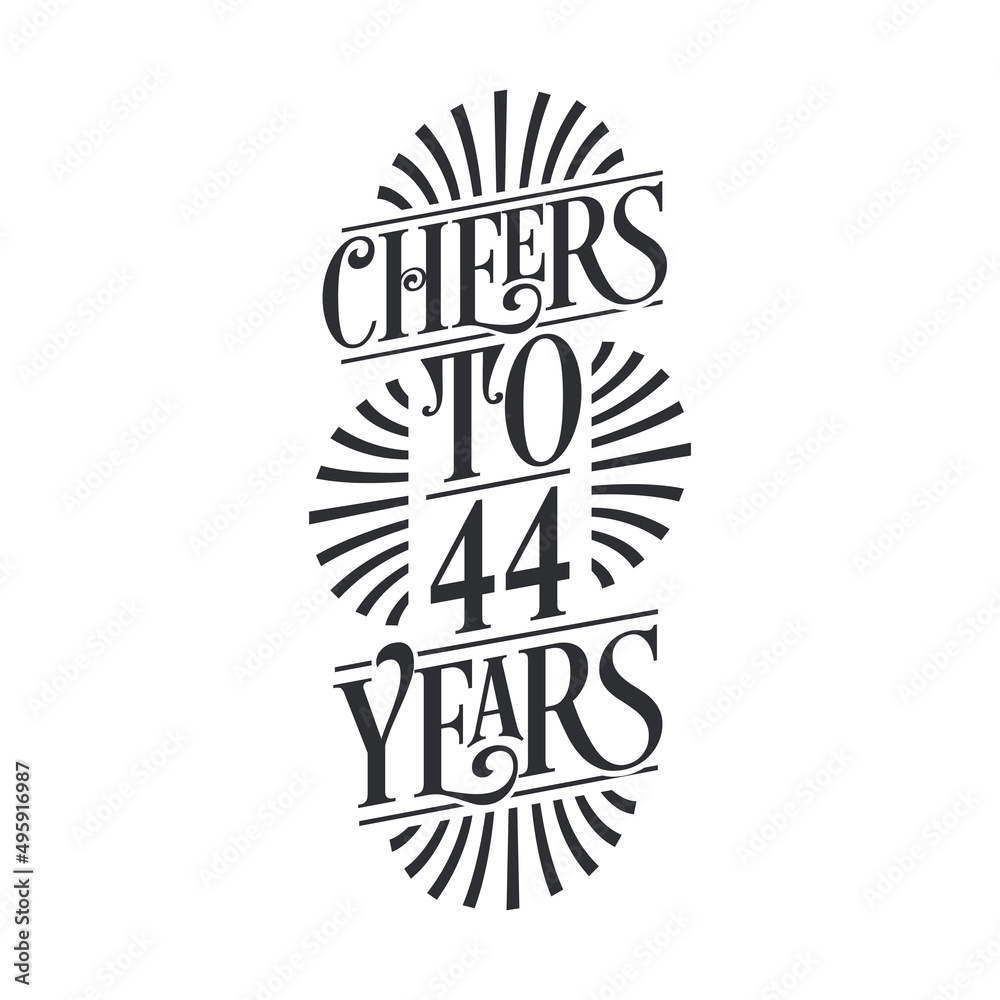 44 years vintage birthday celebration, Cheers to 44 years