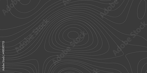 Topographic contour lines map isolated on a black background
