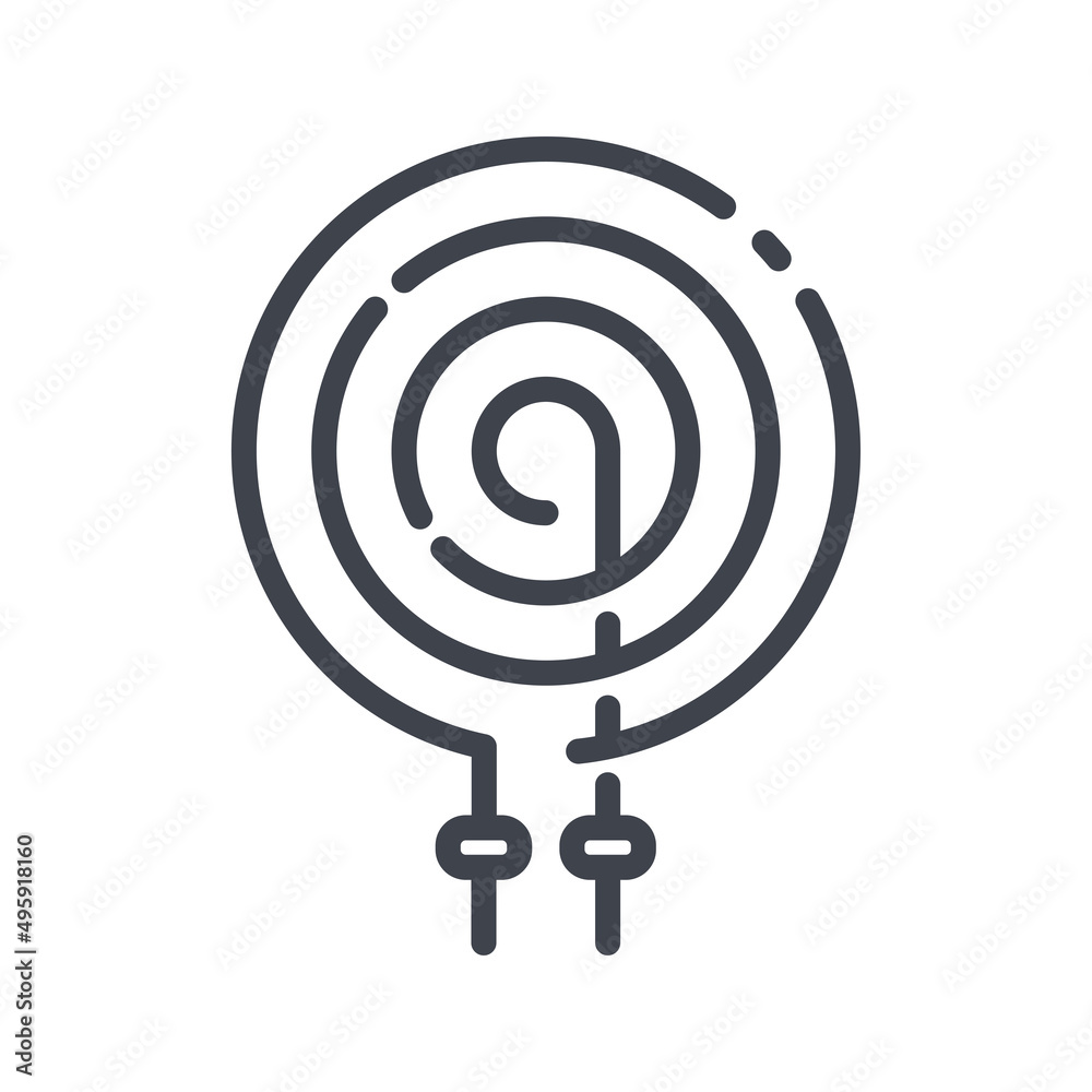 Vector electric burner line icon isolated on transparent background. Vector electric burner line icon isolated on transparent background.