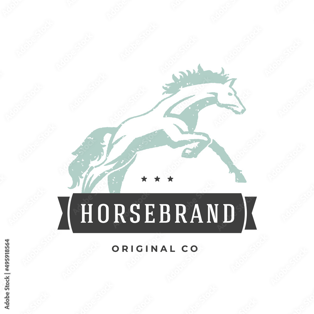 Horse hand drawn logo isolated on white background vector illustration for labels, badges, t-shirt and other design. Horse hand drawn logo isolated on white background vector illustration for labels, badges, t-shirt and other design.