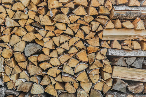 Firewood Stack Storage Wood Materials Chopped Tree Rural Pile