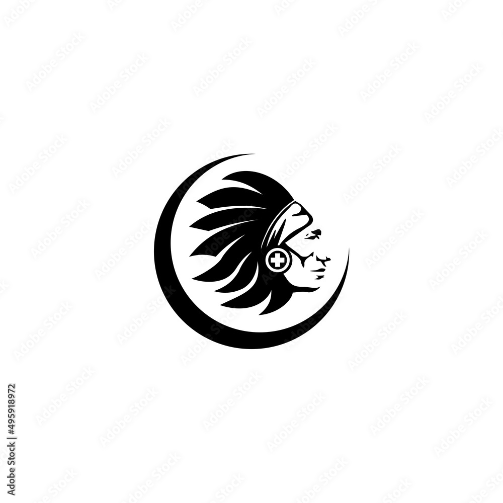 Indian Chief Vector Logo Icon Template