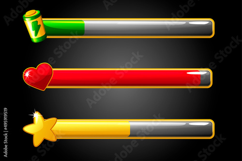 Set bar scale energy, life and level in the game.