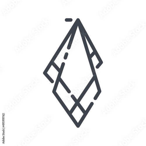 Vector tower line icon isolated on transparent background.