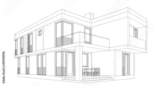 sketch of house