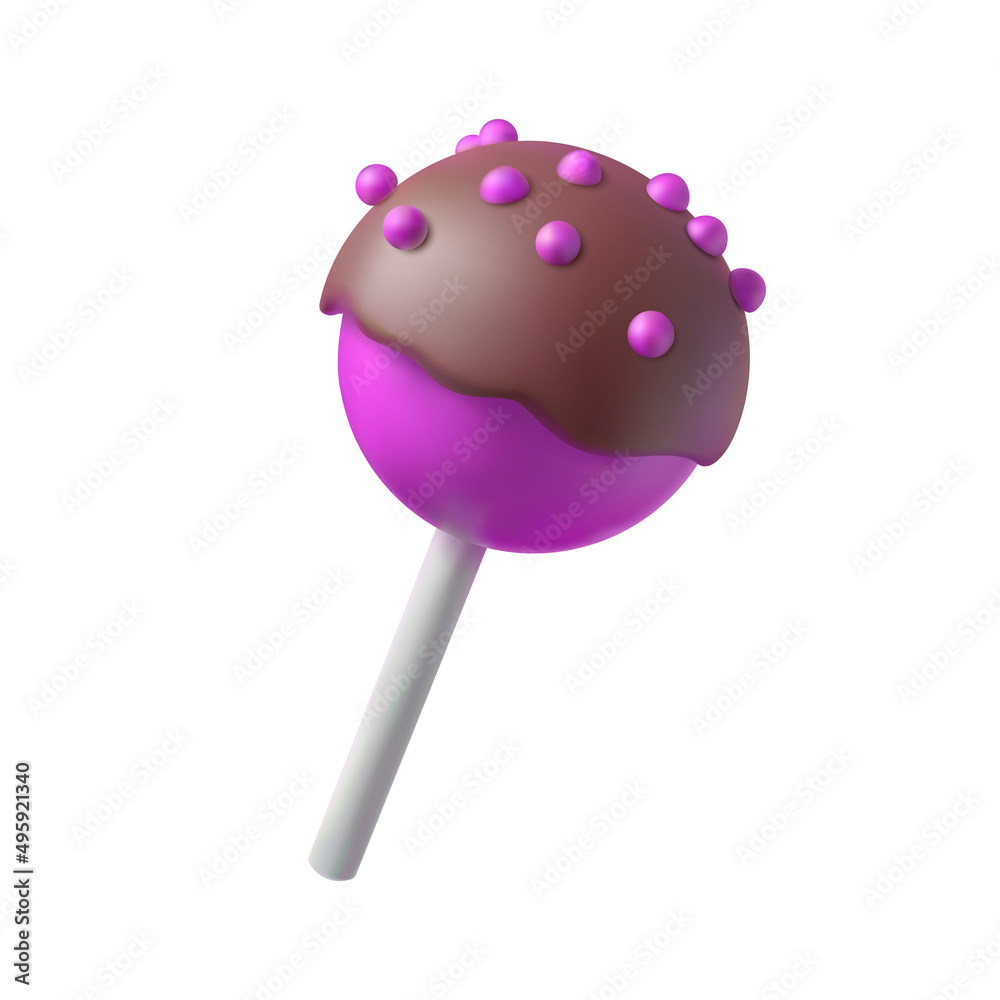 Cake pops in a trendy 3D style