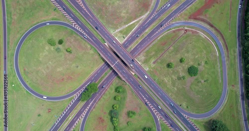 Ribeirão Preto São Paulo Brazil - Circa march, 2022: : Aerial image of the Antonio Duarte Nogueira highway photo
