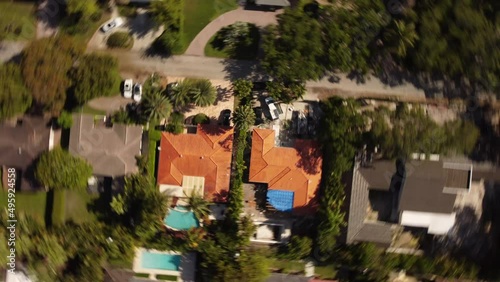Dizzy aerial spin over homes