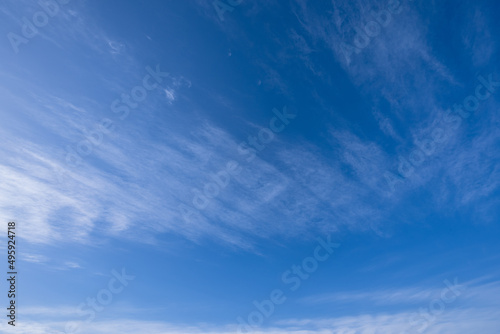 Fototapeta Naklejka Na Ścianę i Meble -  早春信州の青空とすがすがしい薄雲