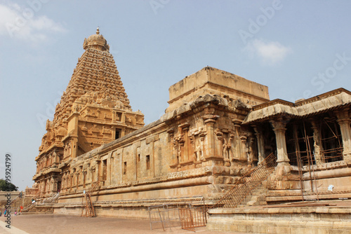 Landscape of Thanjavur Brihadisvara Temple in Tanjore Tamilnadu , India photo