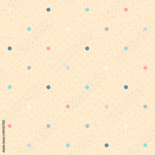 Color seamless textured polka dots pattern