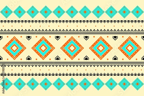 Geometric ethnic oriental seamless pattern traditional Design for background,carpet,wallpaper.clothing,wrapping,Batik fabric,Vector illustration.embroidery style - Sadu, sadou, sadow or sado