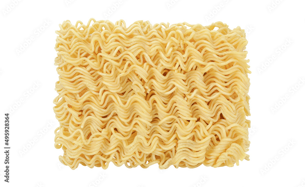 Noodles instant, raw, not cooked, briquette, isolated on white background with clipping path. Noodles instant, raw, not cooked, briquette, isolated on white background with clipping path.