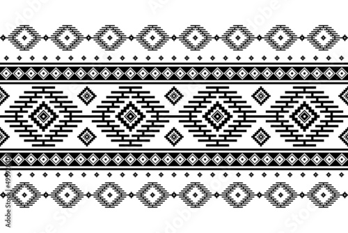 Geometric ethnic oriental seamless pattern traditional Design for background,carpet,wallpaper.clothing,wrapping,Batik fabric,Vector illustration.embroidery style - Sadu, sadou, sadow or sado