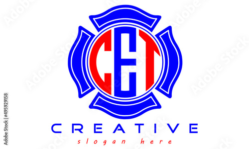 CET three letters circle monogram initial geometric curves logo design