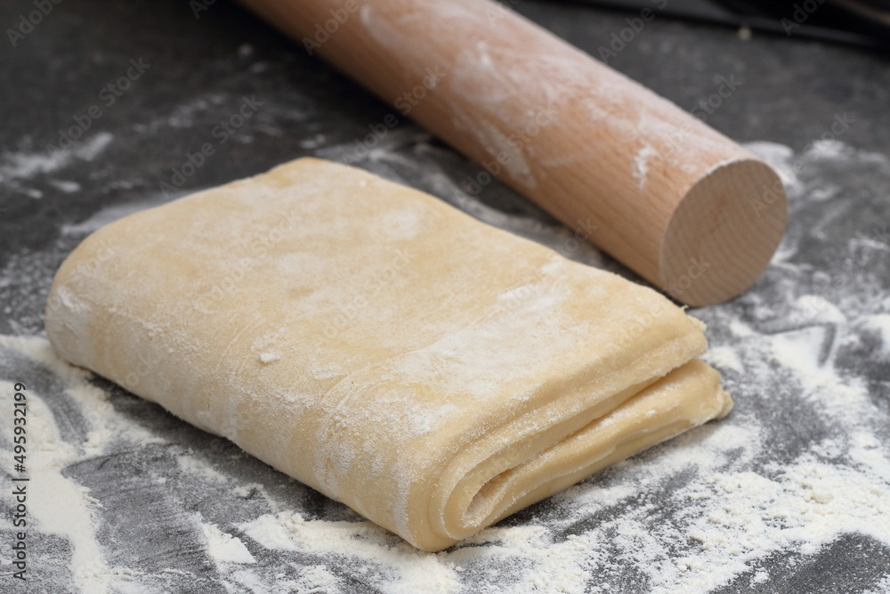 puff pastry on the table puff pastry on the table