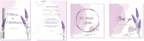 Rustic watercolor wedding invitation