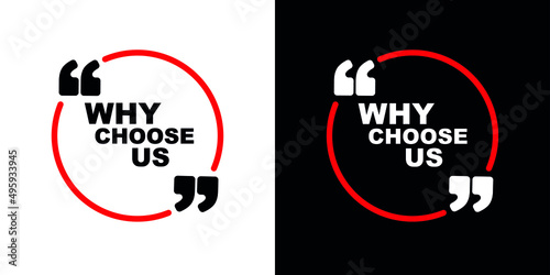 why choose us sign on white background