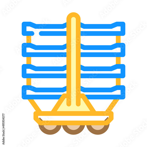 roasting sausage frame color icon vector. roasting sausage frame sign. isolated symbol illustration