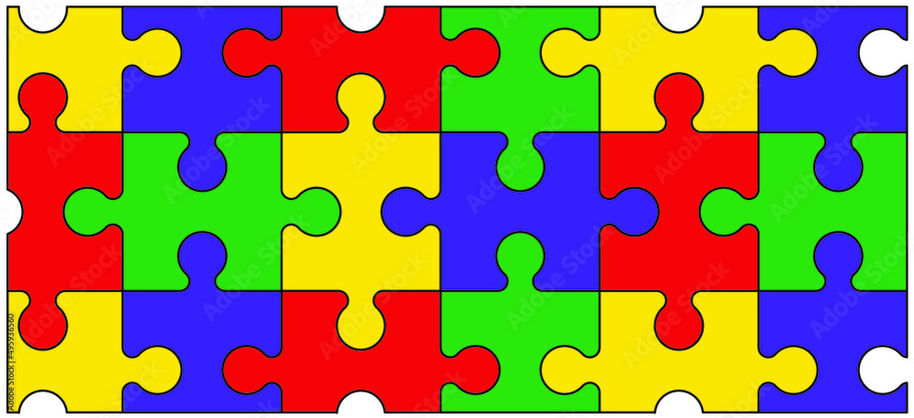 Cartoon autism ribbon. Vector world awareness day. Jigsaw line pattern. puzzle pieces icon or pictogram. Autism spectrum disorder (ASD) is a neurological and developmental disorder with social skills. Cartoon autism ribbon. Vector world awareness day. Jigsaw line pattern. puzzle pieces icon or pictogram. Autism spectrum disorder (ASD) is a neurological and developmental disorder with social skills.