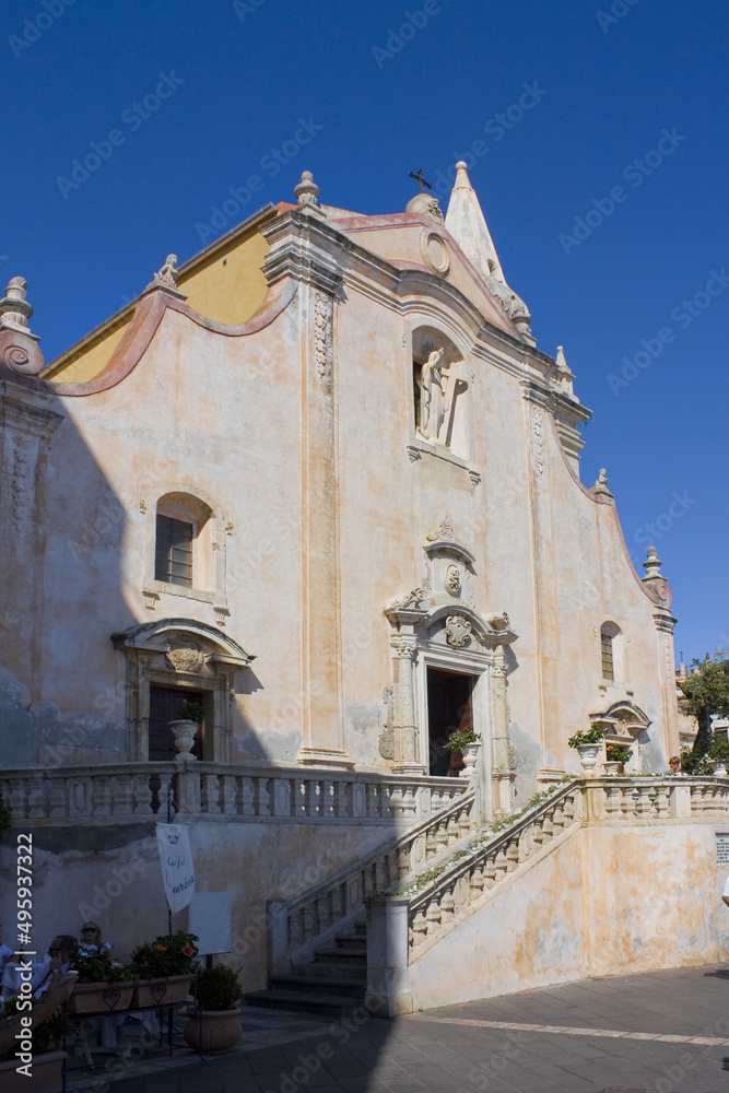 San Giuseppe Church at IX Aprile Square in Taormina, Sicily, Italy 