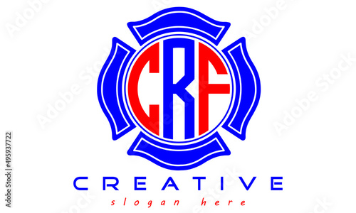 CRF three letters circle monogram initial geometric curves logo design