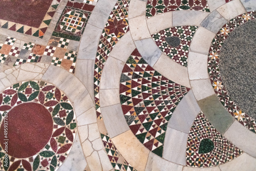 Salerno: Marble mosaic on the floor in Cathedral of San Matteo photo
