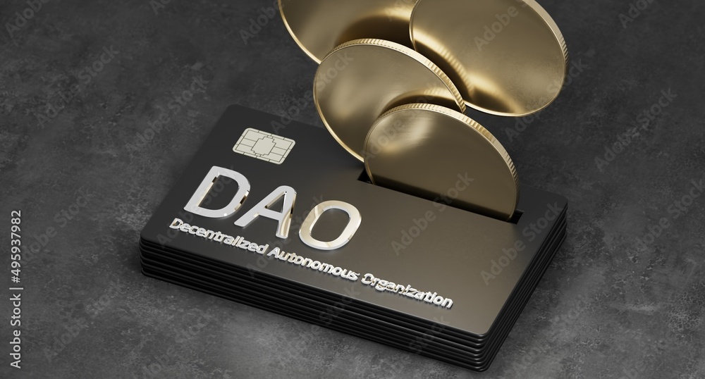 DAO decentralized autonomous organization fintech technology banking	
 - obrazy, fototapety, plakaty 