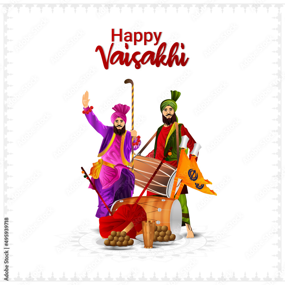 Obraz premium Creative design concept of happy vaisakhi