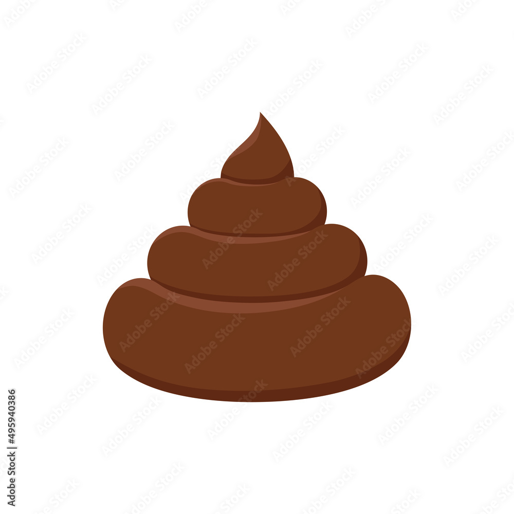 Poop excrement cartoon vector icon isolated on white background. Brown heap of shit emoji. Flat design vector clip art baby poo illustration. Poop excrement cartoon vector icon isolated on white background. Brown heap of shit emoji. Flat design vector clip art baby poo illustration.