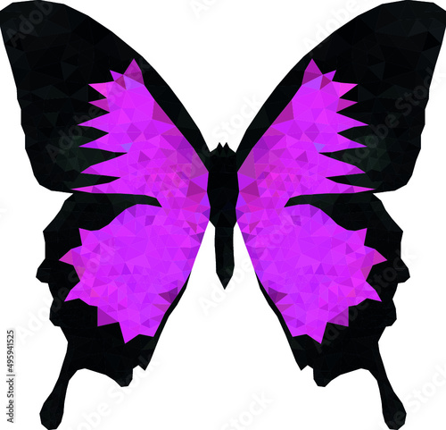 Pink butterfly, polygonal art, butterflies, triangles, pink