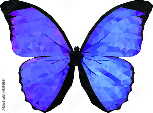 Purple butterfly, polygonal art, butterflies, triangles, purple