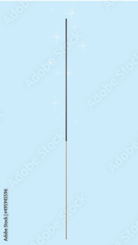 Xmas bengal fire. vector illustration