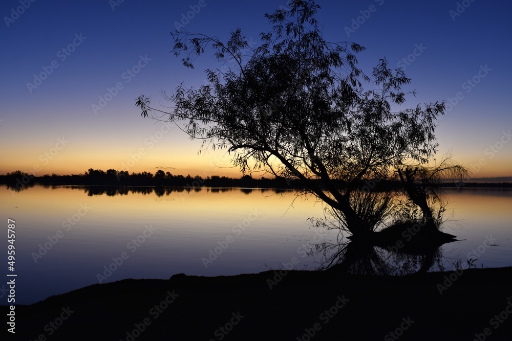 sunset on the lake