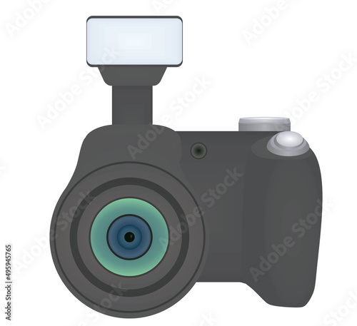 Photographic optical camera. vector illustration