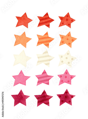 Lesbian pride - watercolor clipart. LGBT pride month art  Rainbow stars clipart for pride stickers  posters  cards.