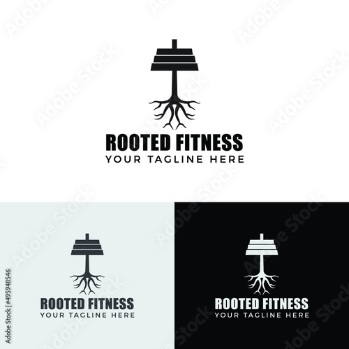 Rooted Fitness Logo Design - Logo Template